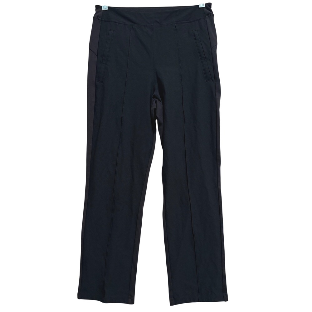 Athleta Headlands Hybrid Pant Black Size 4 Front Seam Zip Pocket Travel Work